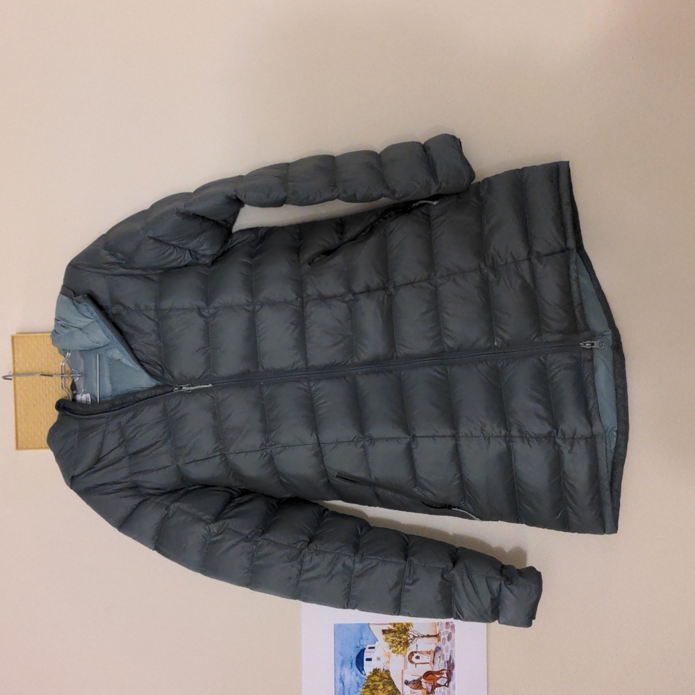 Like new REI gray long puffer coat medium